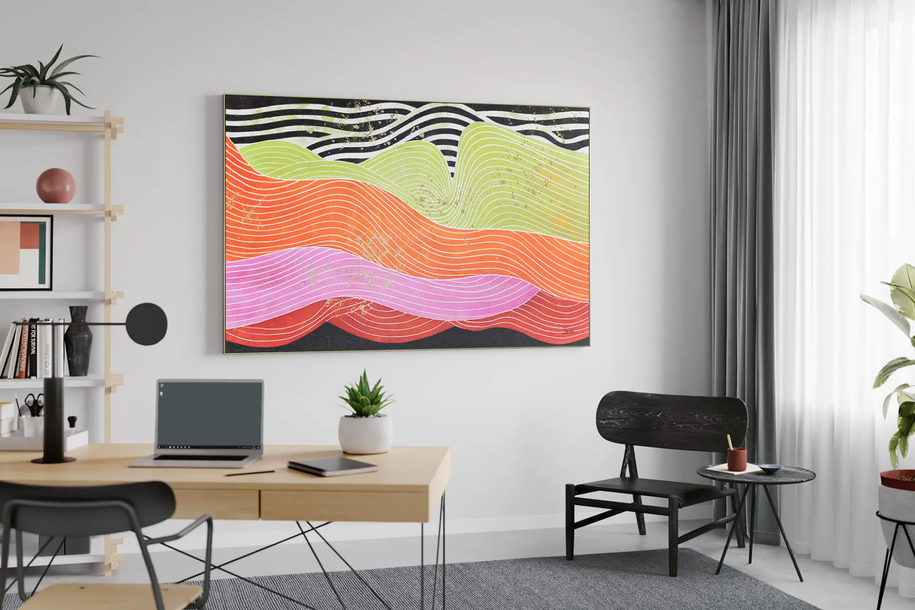 XXL Öl Gemälde 'Neon Colour Play' | Handgemaltes Unikat
