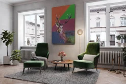 XXL Öl Gemälde 'Neon Deer' | Handgemaltes Unikat