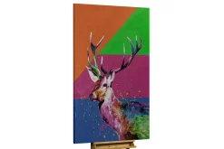 XXL Öl Gemälde 'Neon Deer' | Handgemaltes Unikat
