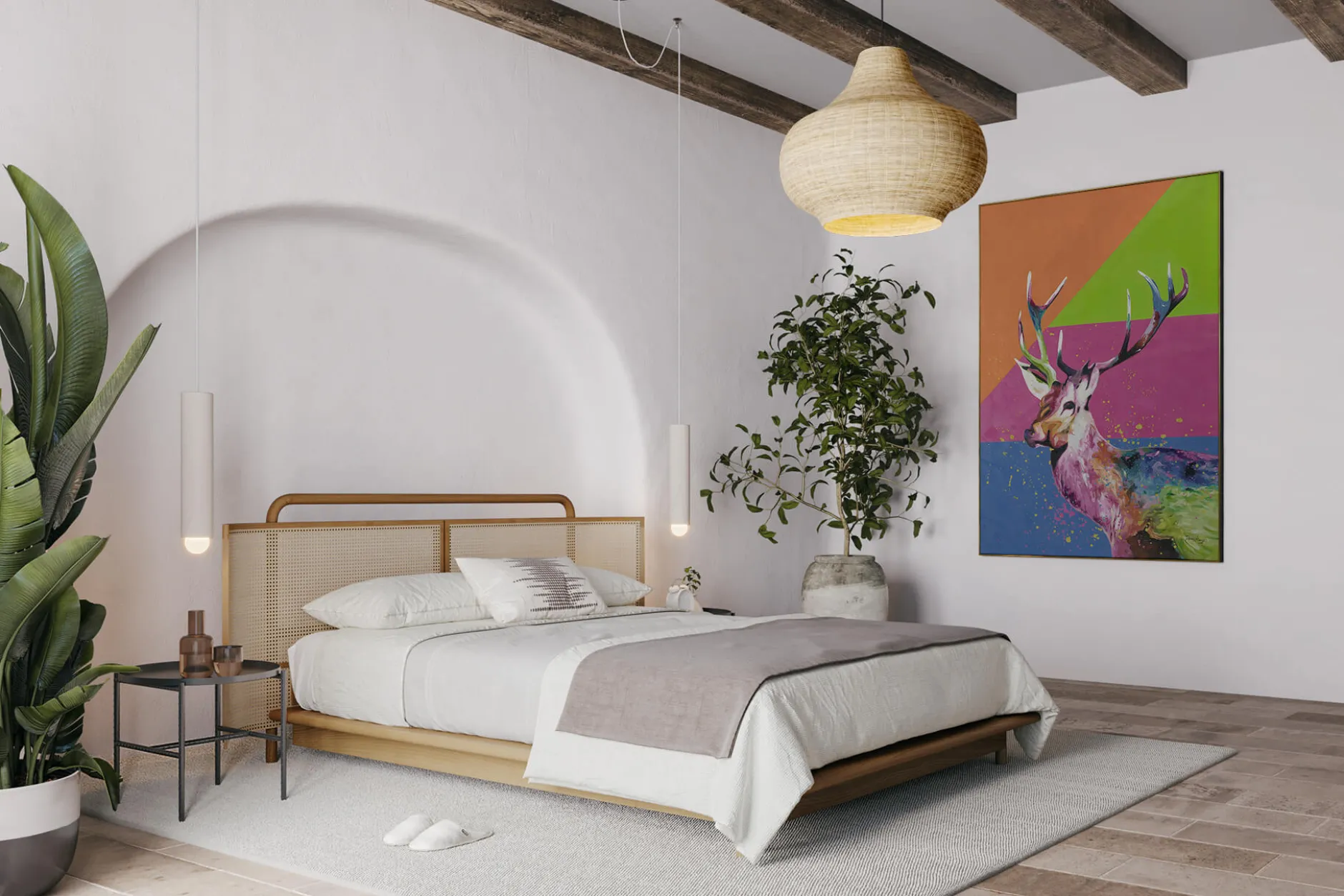 XXL Öl Gemälde 'Neon Deer' | Handgemaltes Unikat