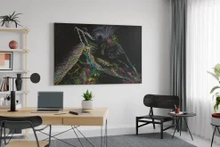 XXL Öl Gemälde 'Neon Giraffe' | Handgemaltes Unikat