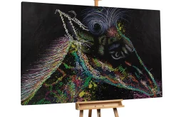 XXL Öl Gemälde 'Neon Giraffe' | Handgemaltes Unikat