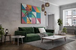 XXL Öl Gemälde 'Neon Retro Bike' | Handgemaltes Unikat