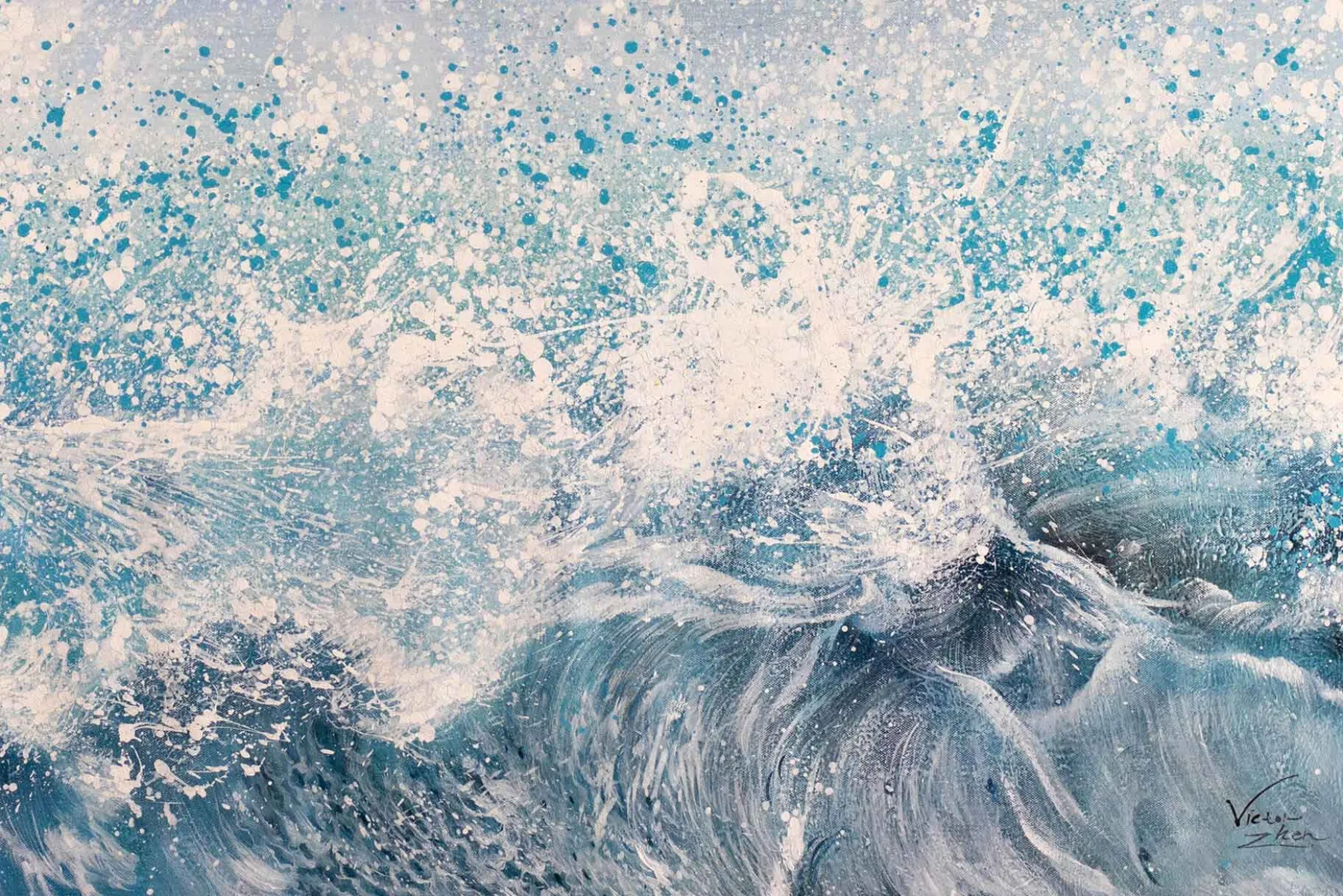 XXL Öl Gemälde 'Neptune's Wrath' | Handgemaltes Unikat