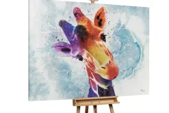 XXL Öl Gemälde 'Neugierige Giraffe' | Handgemaltes Unikat