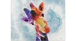 XXL Öl Gemälde 'Neugierige Giraffe' | Handgemaltes Unikat