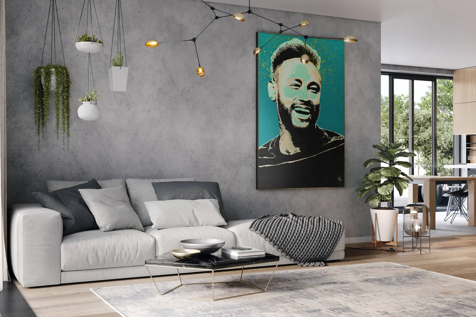 XXL Öl Gemälde 'Neymar’s Joy' | Handgemaltes Unikat