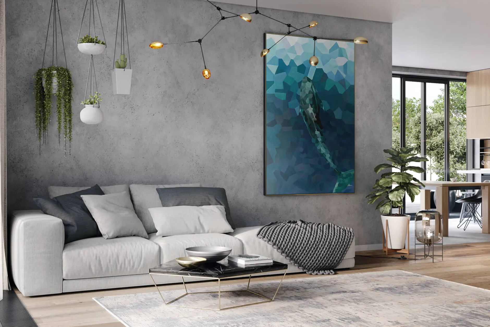 XXL Öl Gemälde 'Ocean Shades' | Handgemaltes Unikat
