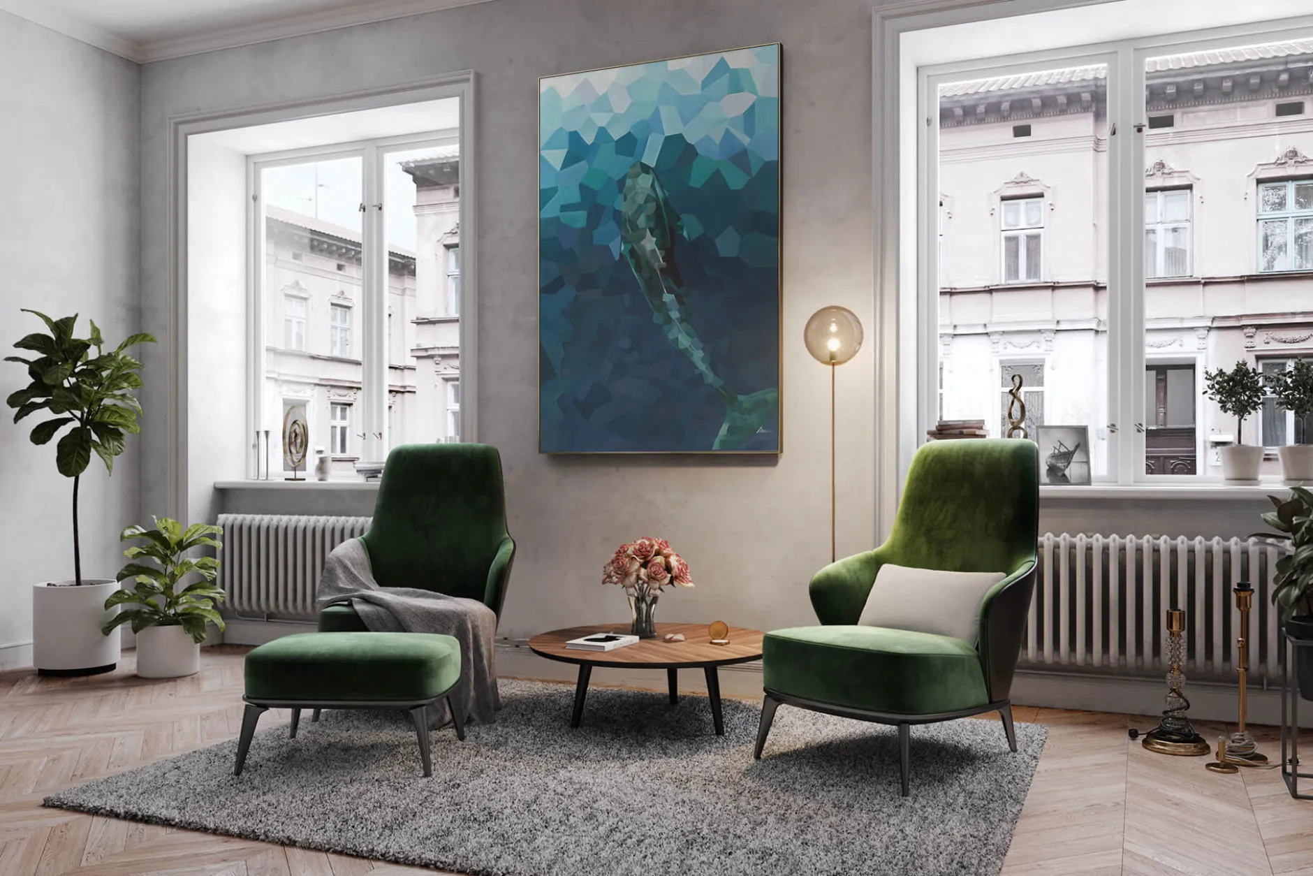 XXL Öl Gemälde 'Ocean Shades' | Handgemaltes Unikat