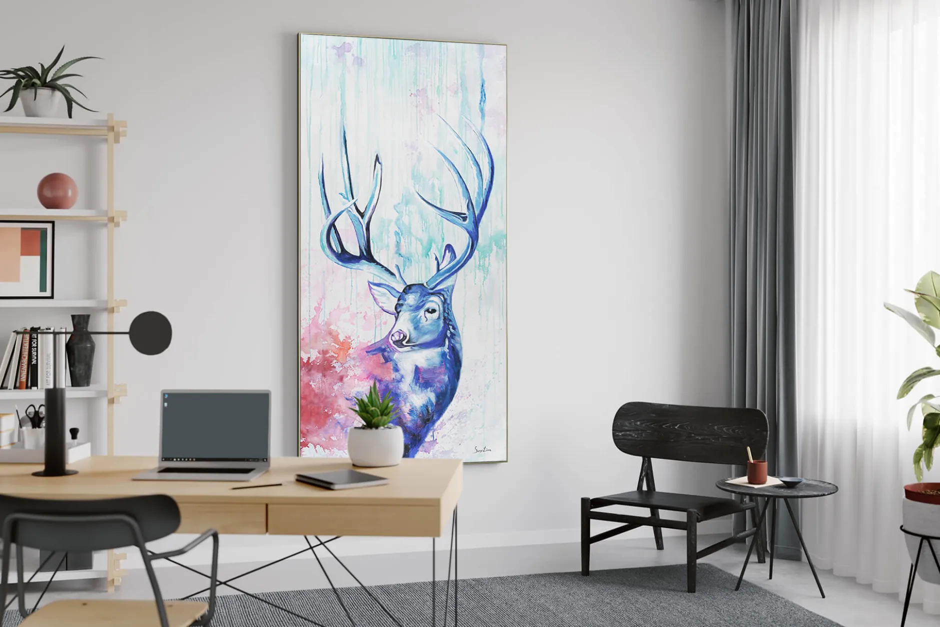 XXL Öl Gemälde 'Oh deer' | Handgemaltes Unikat