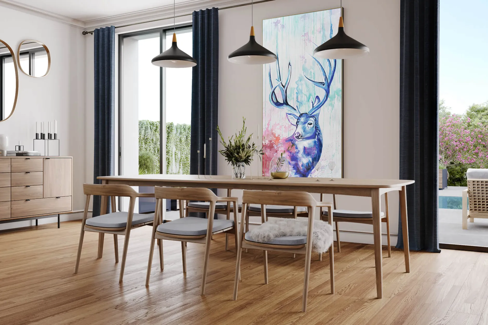 XXL Öl Gemälde 'Oh deer' | Handgemaltes Unikat