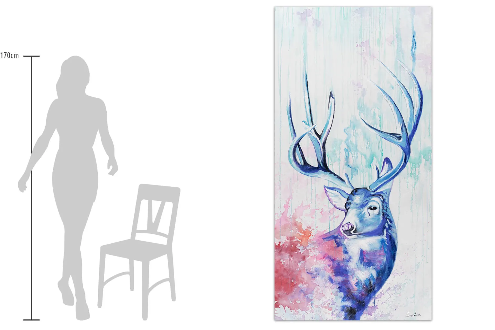 XXL Öl Gemälde 'Oh deer' | Handgemaltes Unikat