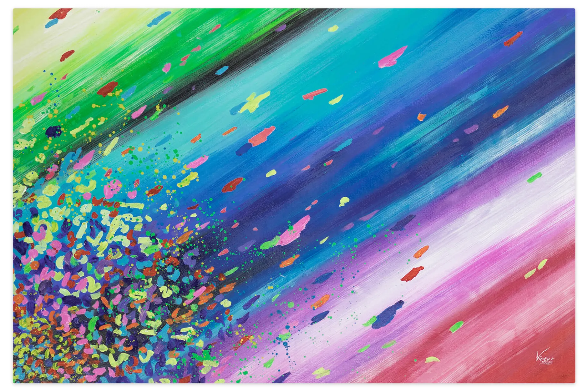 XXL Öl Gemälde 'Origin of the Rainbow' | Handgemaltes Unikat