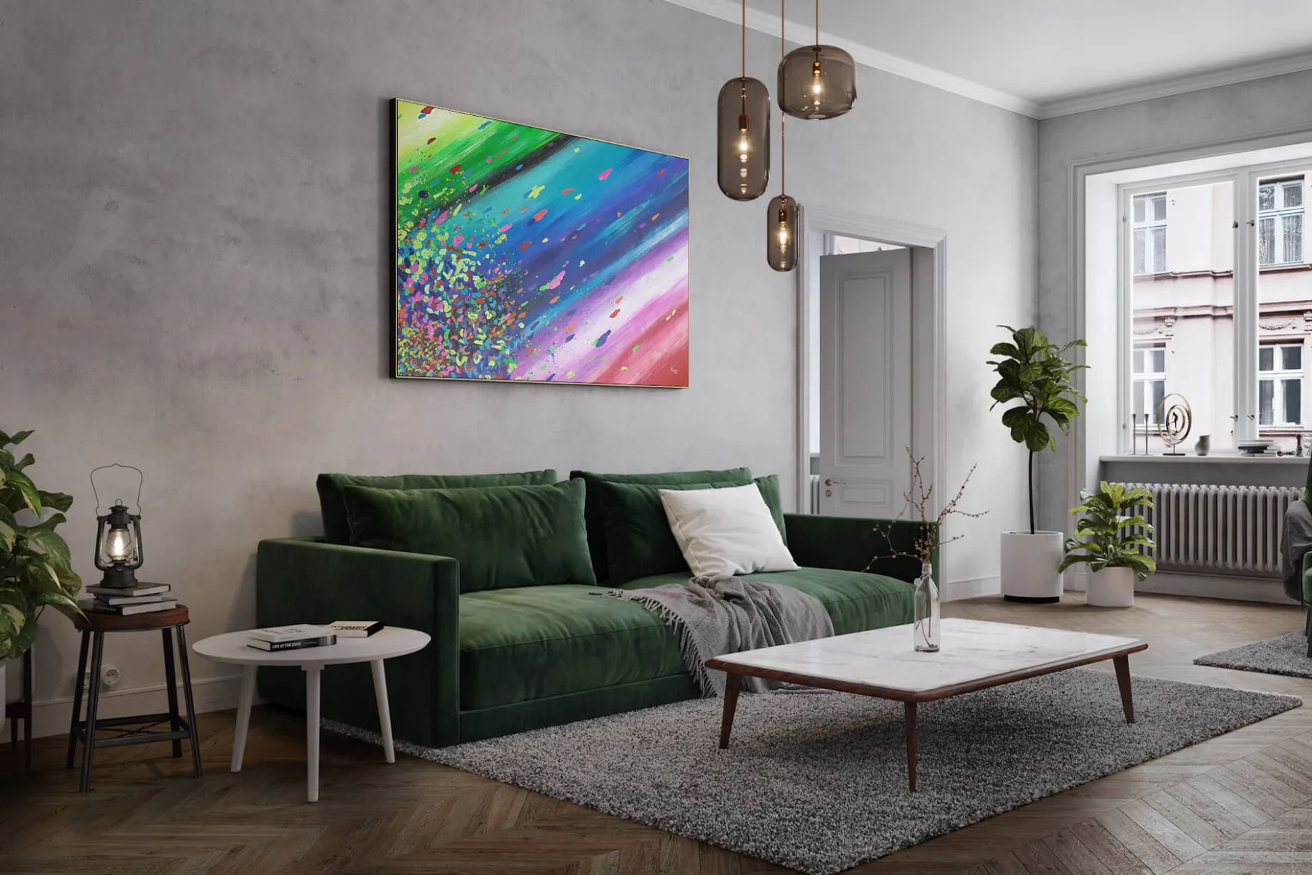 XXL Öl Gemälde 'Origin of the Rainbow' | Handgemaltes Unikat