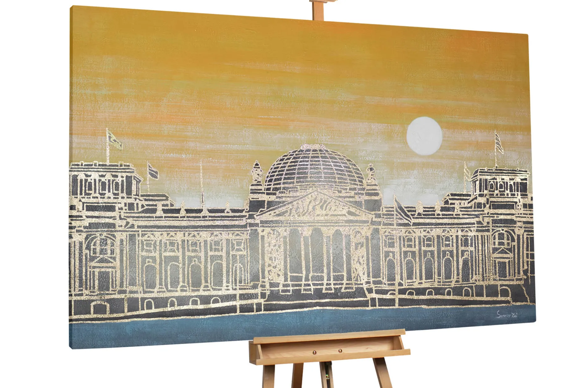 XXL Öl Gemälde 'Palace of Polity' | Handgemaltes Unikat