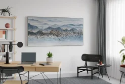 XXL Öl Gemälde 'Panorama im Nebel' | Handgemaltes Unikat