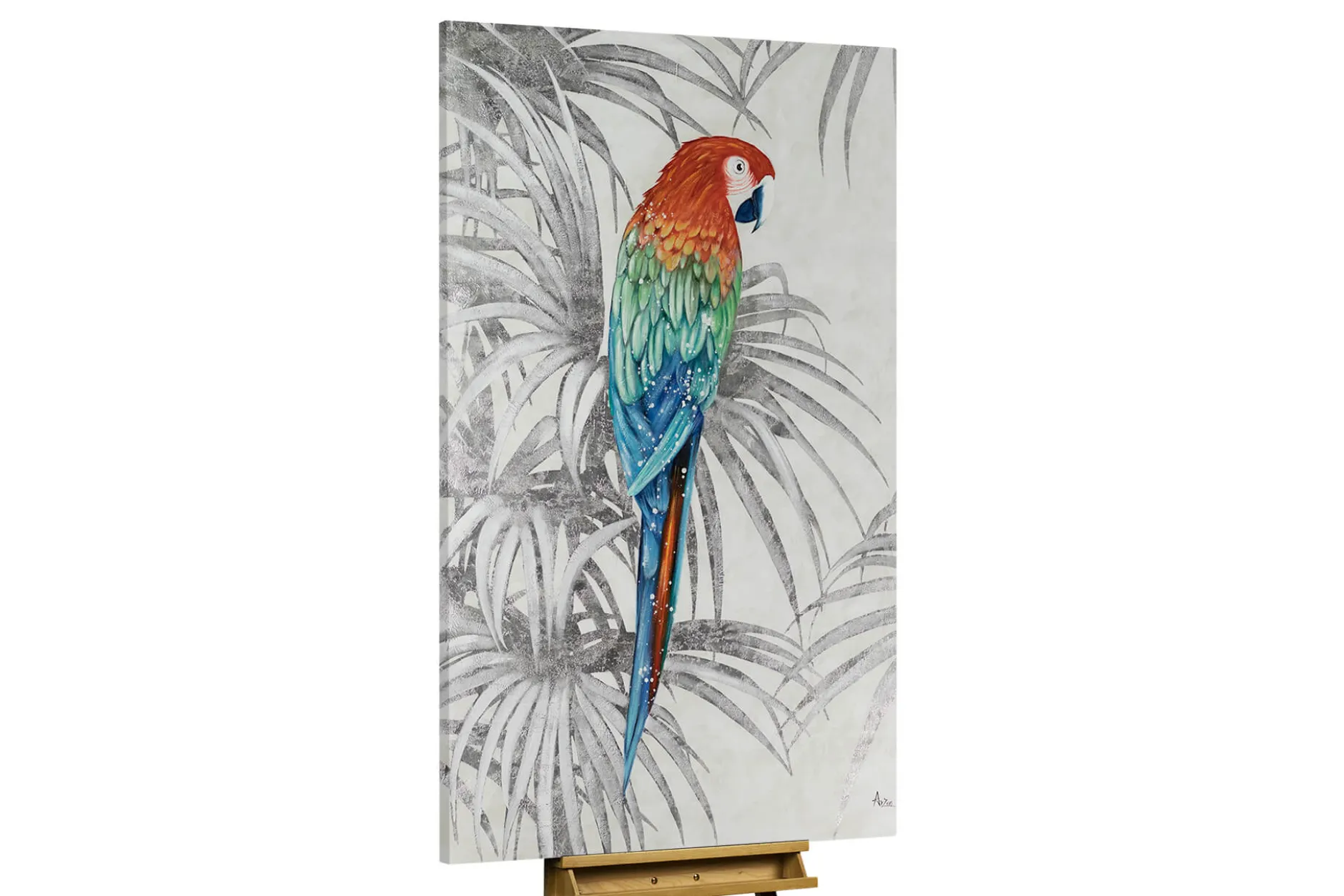 XXL Öl Gemälde 'Parrot Magic' | Handgemaltes Unikat
