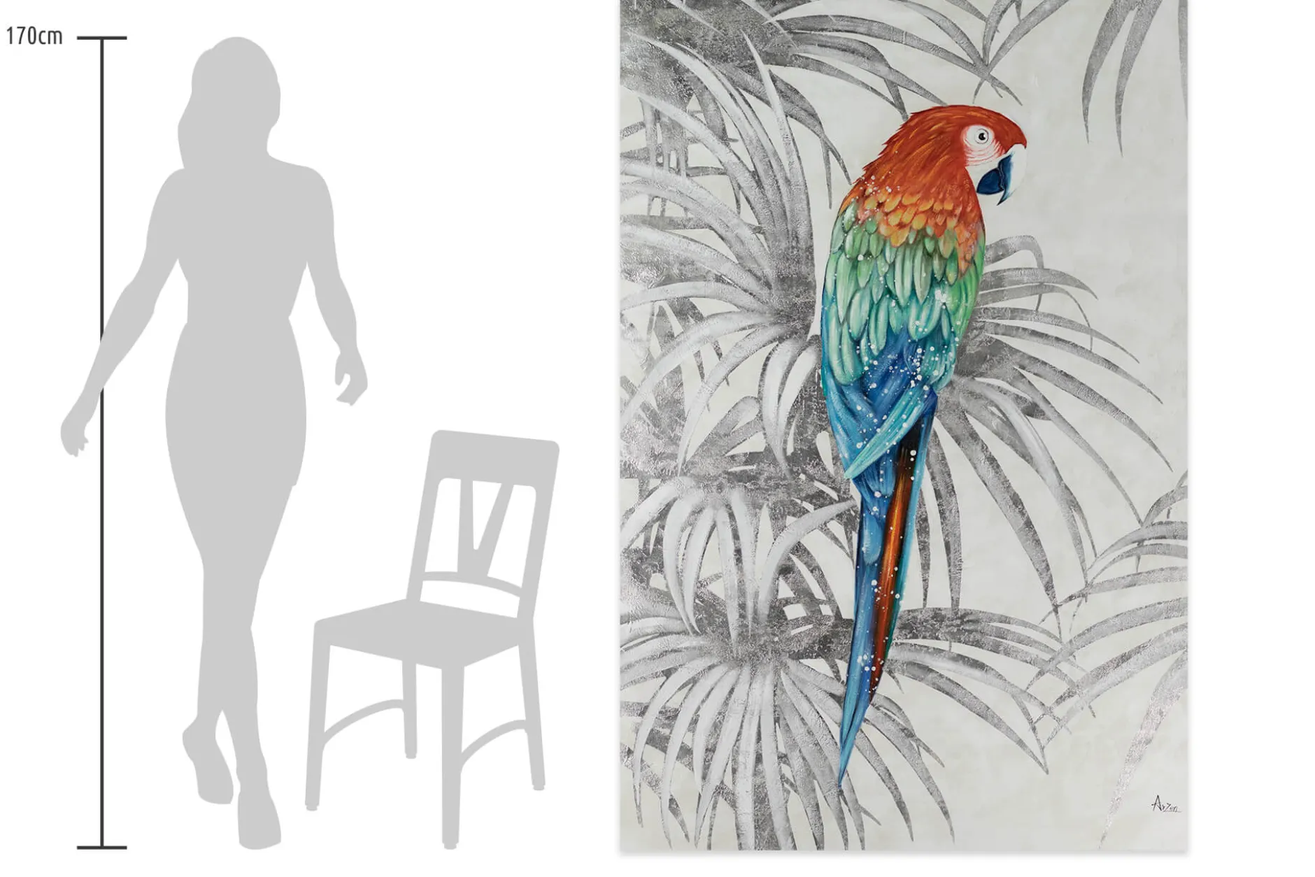 XXL Öl Gemälde 'Parrot Magic' | Handgemaltes Unikat
