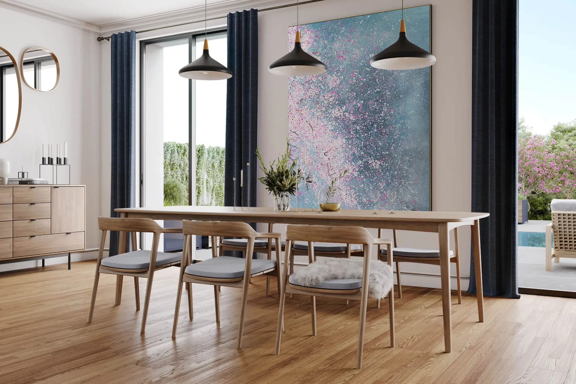 XXL Öl Gemälde 'Pastel Blossoms' | Handgemaltes Unikat