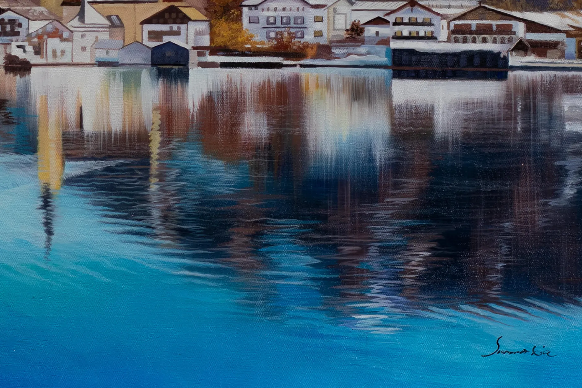 XXL Öl Gemälde 'Peacefulness of Salzburg' | Handgemaltes Unikat