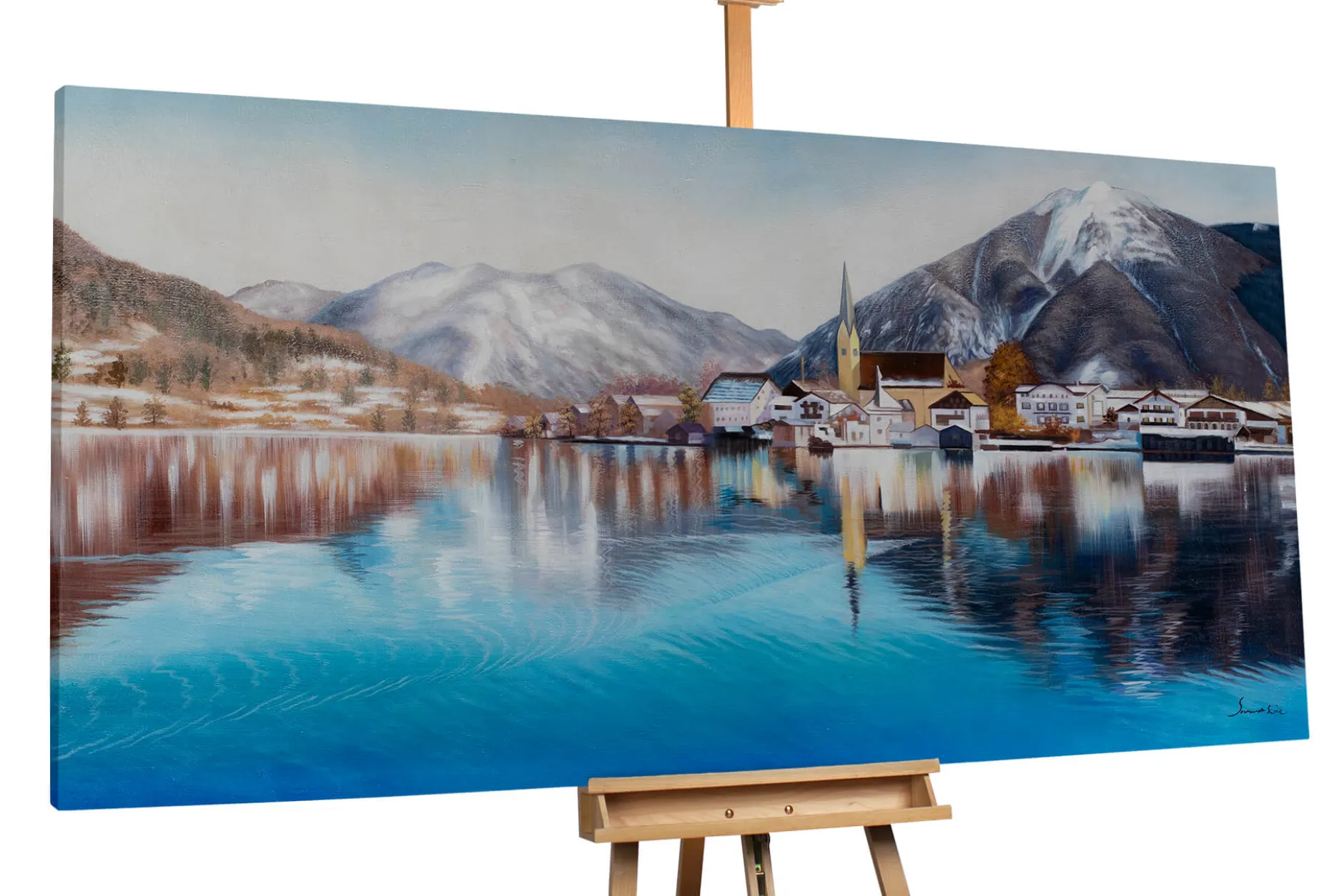 XXL Öl Gemälde 'Peacefulness of Salzburg' | Handgemaltes Unikat