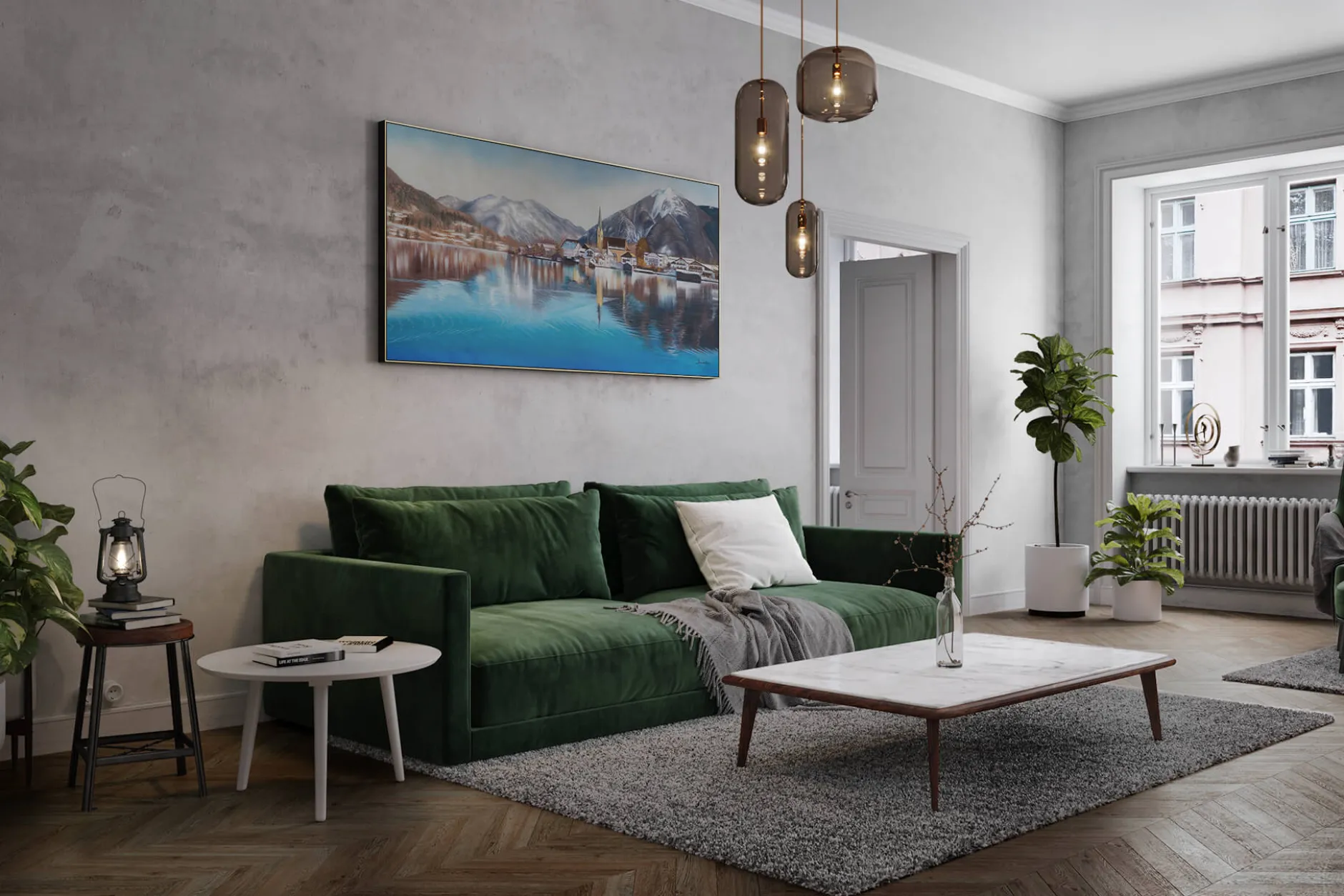 XXL Öl Gemälde 'Peacefulness of Salzburg' | Handgemaltes Unikat