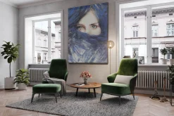 XXL Öl Gemälde 'Piercing Gaze' | Handgemaltes Unikat