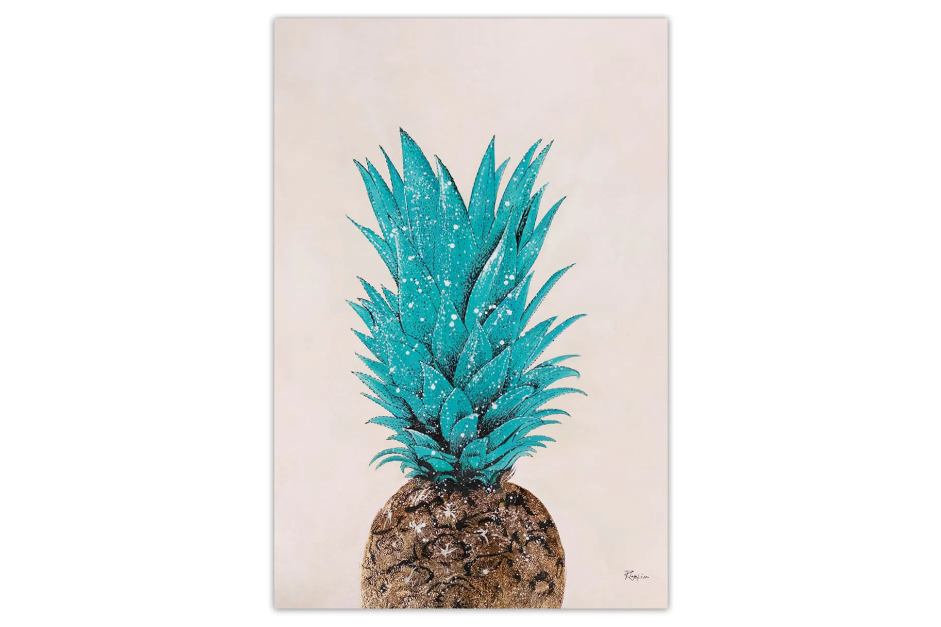 XXL Öl Gemälde 'Pineapple Love' | Handgemaltes Unikat