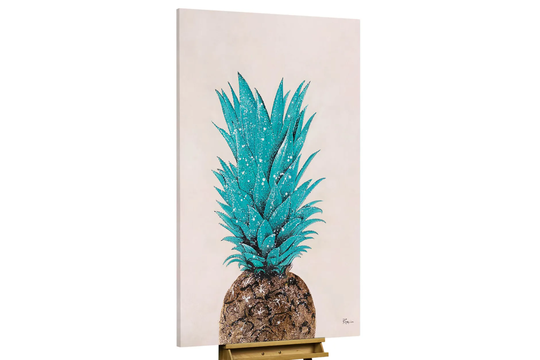 XXL Öl Gemälde 'Pineapple Love' | Handgemaltes Unikat