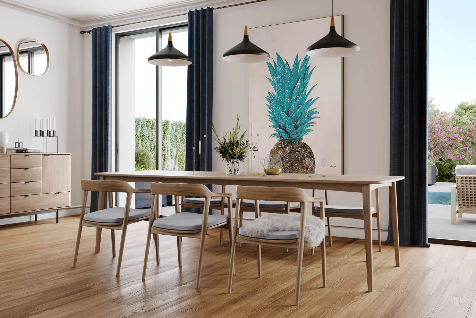XXL Öl Gemälde 'Pineapple Love' | Handgemaltes Unikat