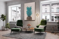 XXL Öl Gemälde 'Pineapple Love' | Handgemaltes Unikat