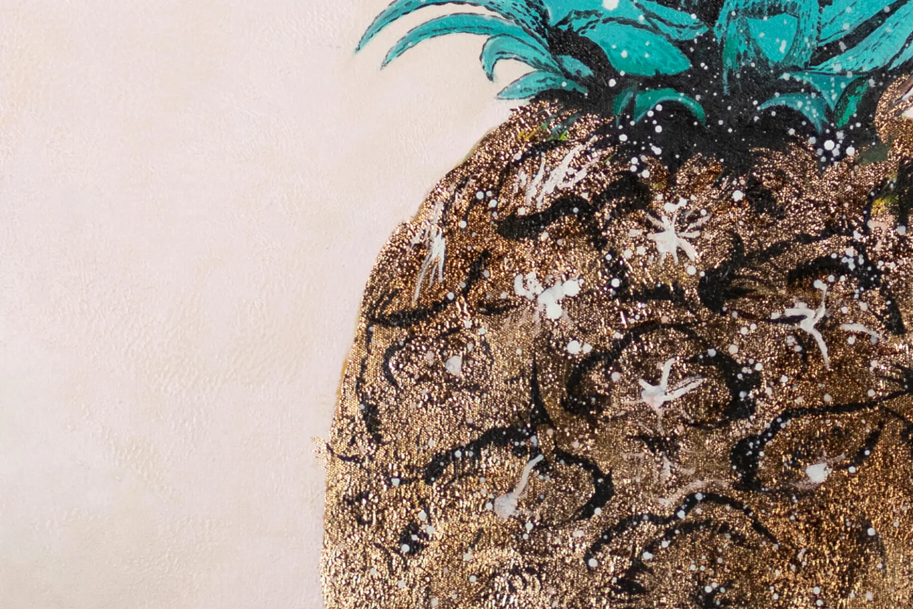 XXL Öl Gemälde 'Pineapple Love' | Handgemaltes Unikat