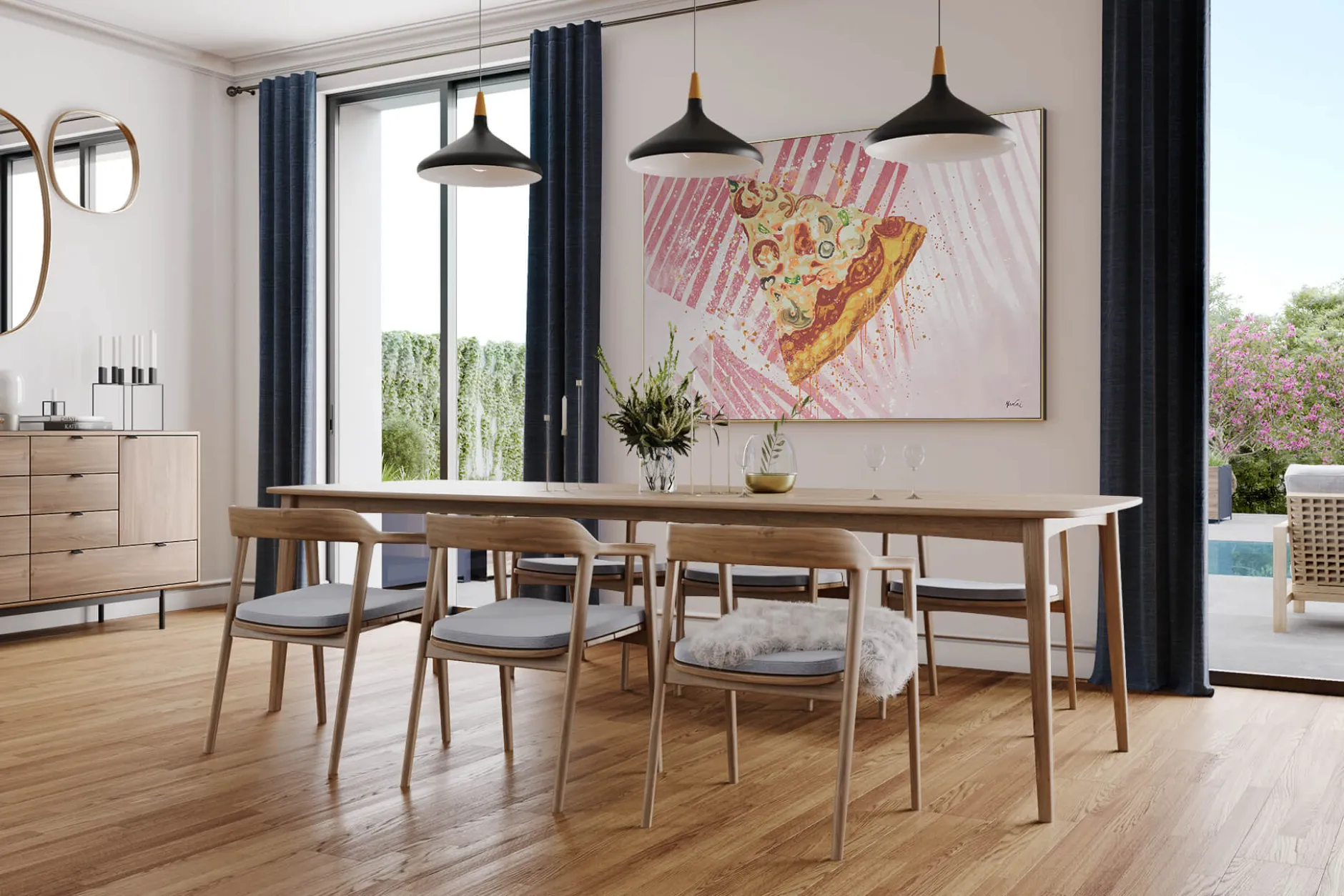 XXL Öl Gemälde 'Pizzaliebe' | Handgemaltes Unikat