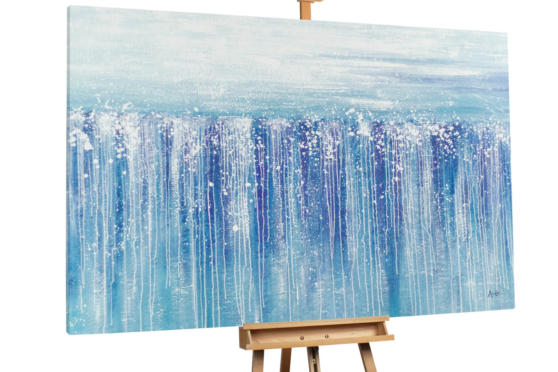 XXL Öl Gemälde 'Plunging Waterfall' | Handgemaltes Unikat