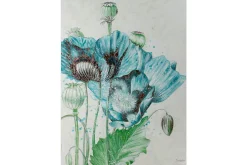 XXL Öl Gemälde 'Poppies in Blue' | Handgemaltes Unikat