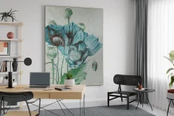 XXL Öl Gemälde 'Poppies in Blue' | Handgemaltes Unikat