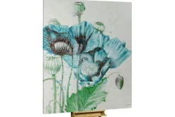 XXL Öl Gemälde 'Poppies in Blue' | Handgemaltes Unikat