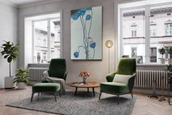 XXL Öl Gemälde 'Poppy in Blue' | Handgemaltes Unikat
