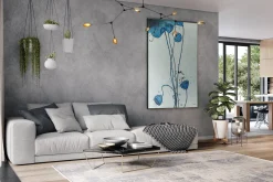 XXL Öl Gemälde 'Poppy in Blue' | Handgemaltes Unikat