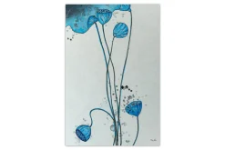 XXL Öl Gemälde 'Poppy in Blue' | Handgemaltes Unikat