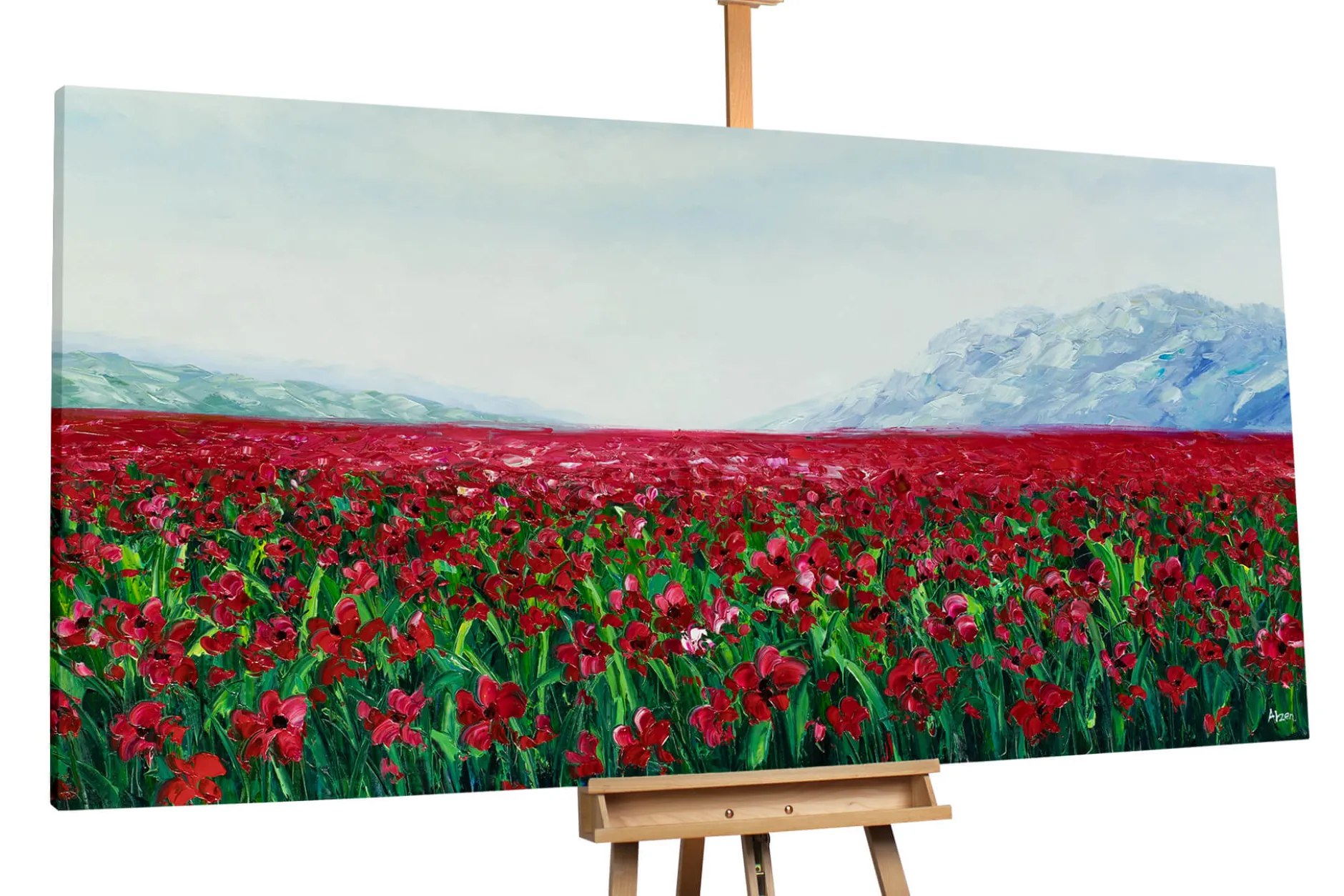 XXL Öl Gemälde 'Poppy Sea' | Handgemaltes Unikat