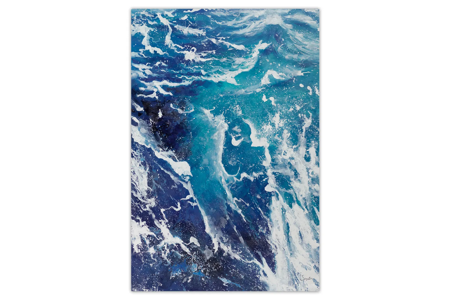 XXL Öl Gemälde 'Powerful Waves' | Handgemaltes Unikat