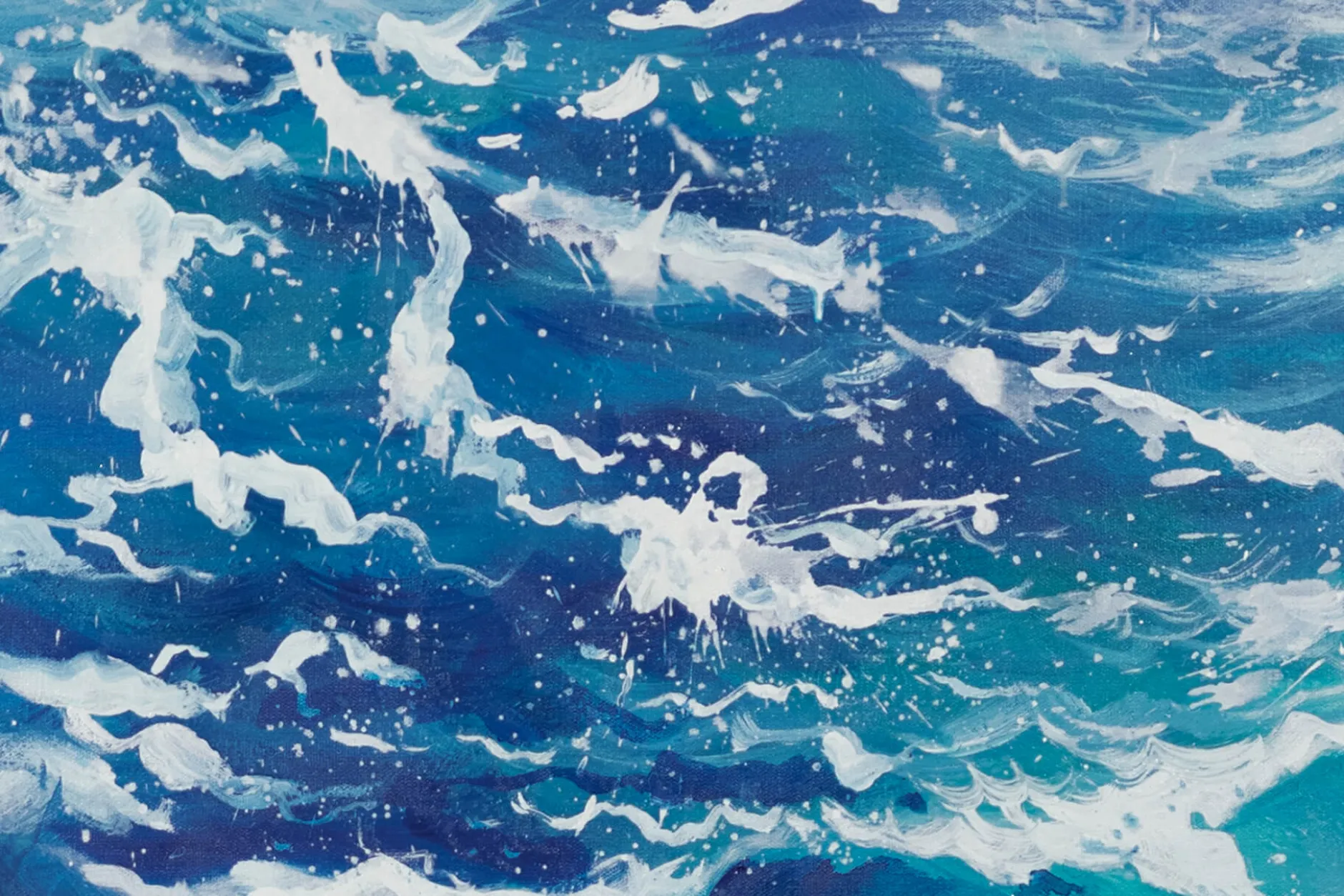XXL Öl Gemälde 'Powerful Waves' | Handgemaltes Unikat