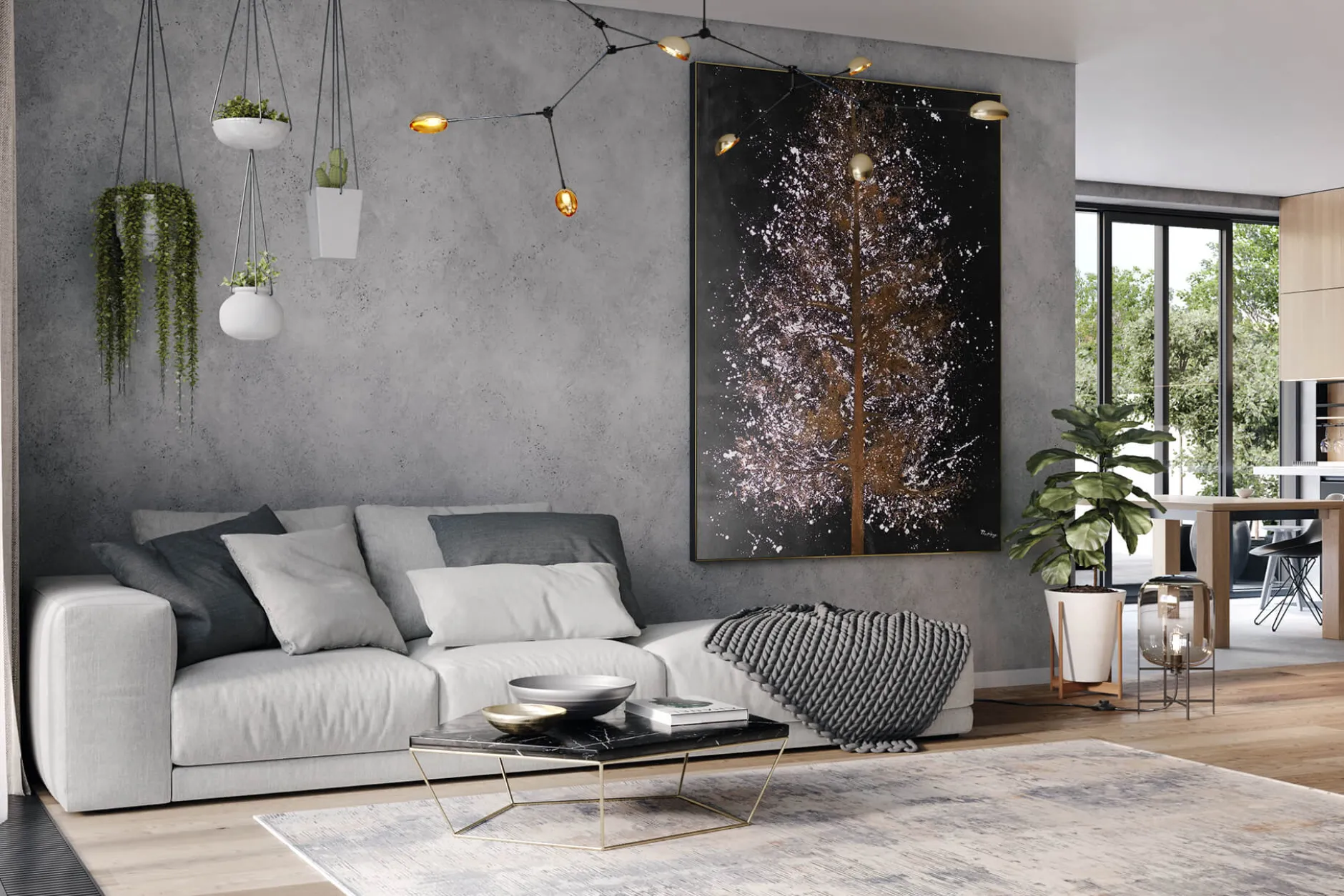 XXL Öl Gemälde 'Prachtvoller Baum' | Handgemaltes Unikat