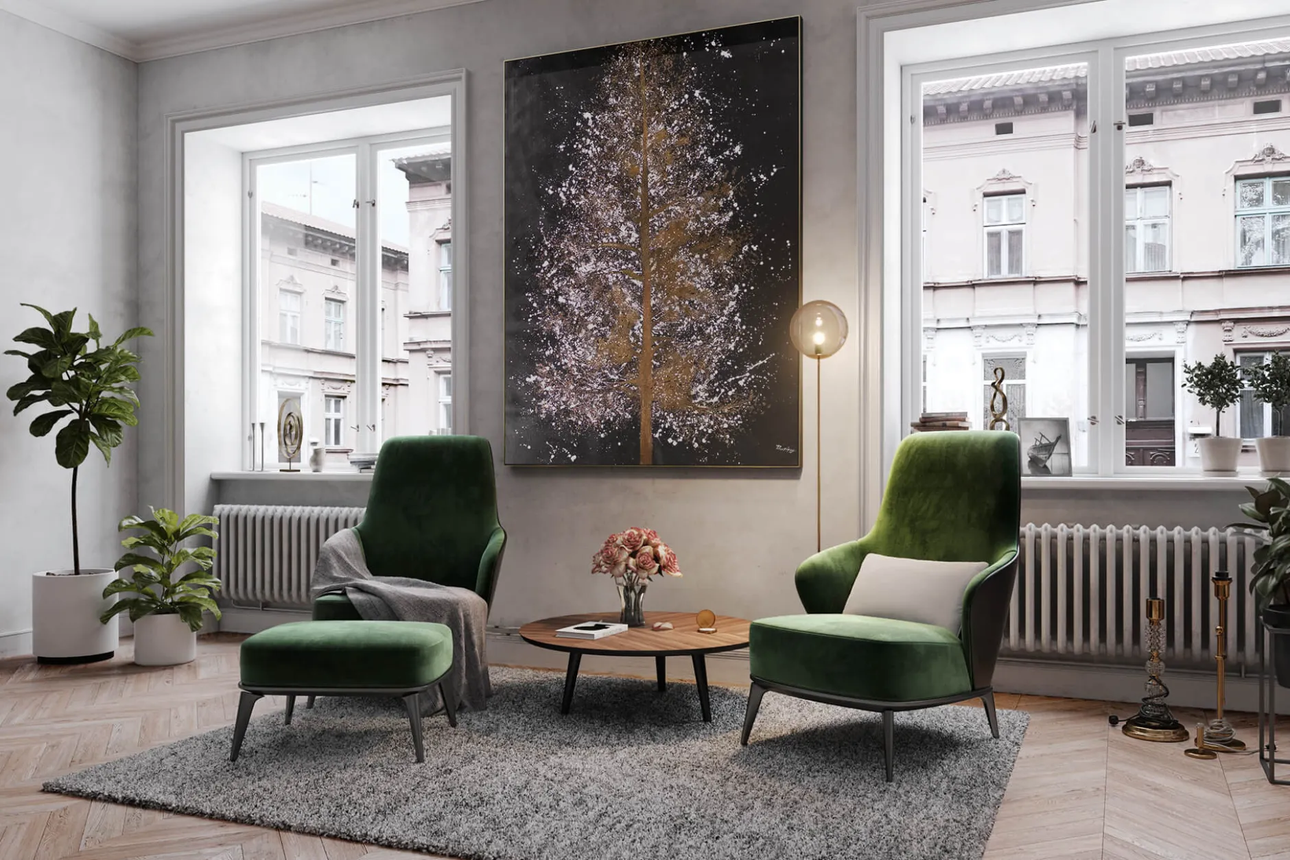 XXL Öl Gemälde 'Prachtvoller Baum' | Handgemaltes Unikat