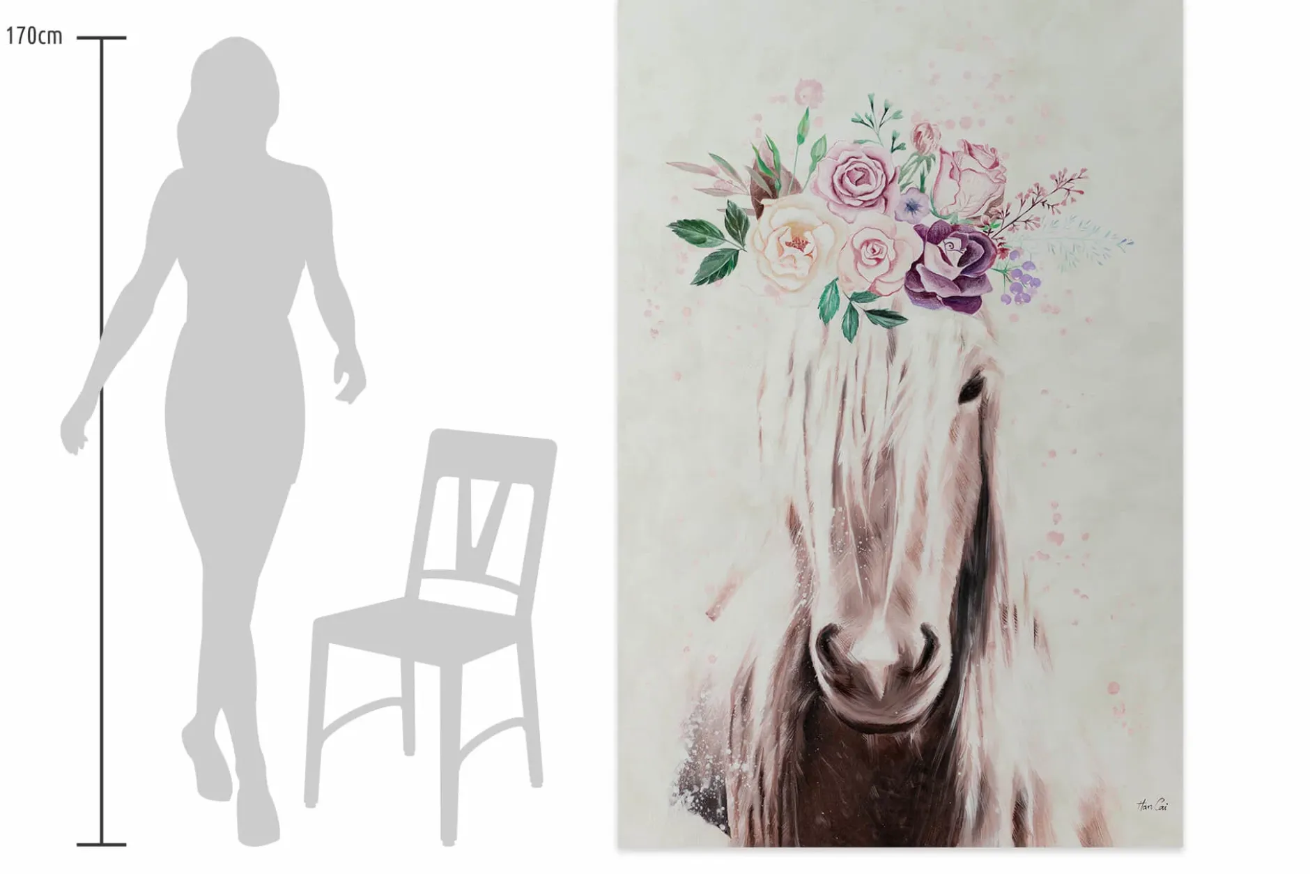 XXL Öl Gemälde 'Princess of Ponies' | Handgemaltes Unikat