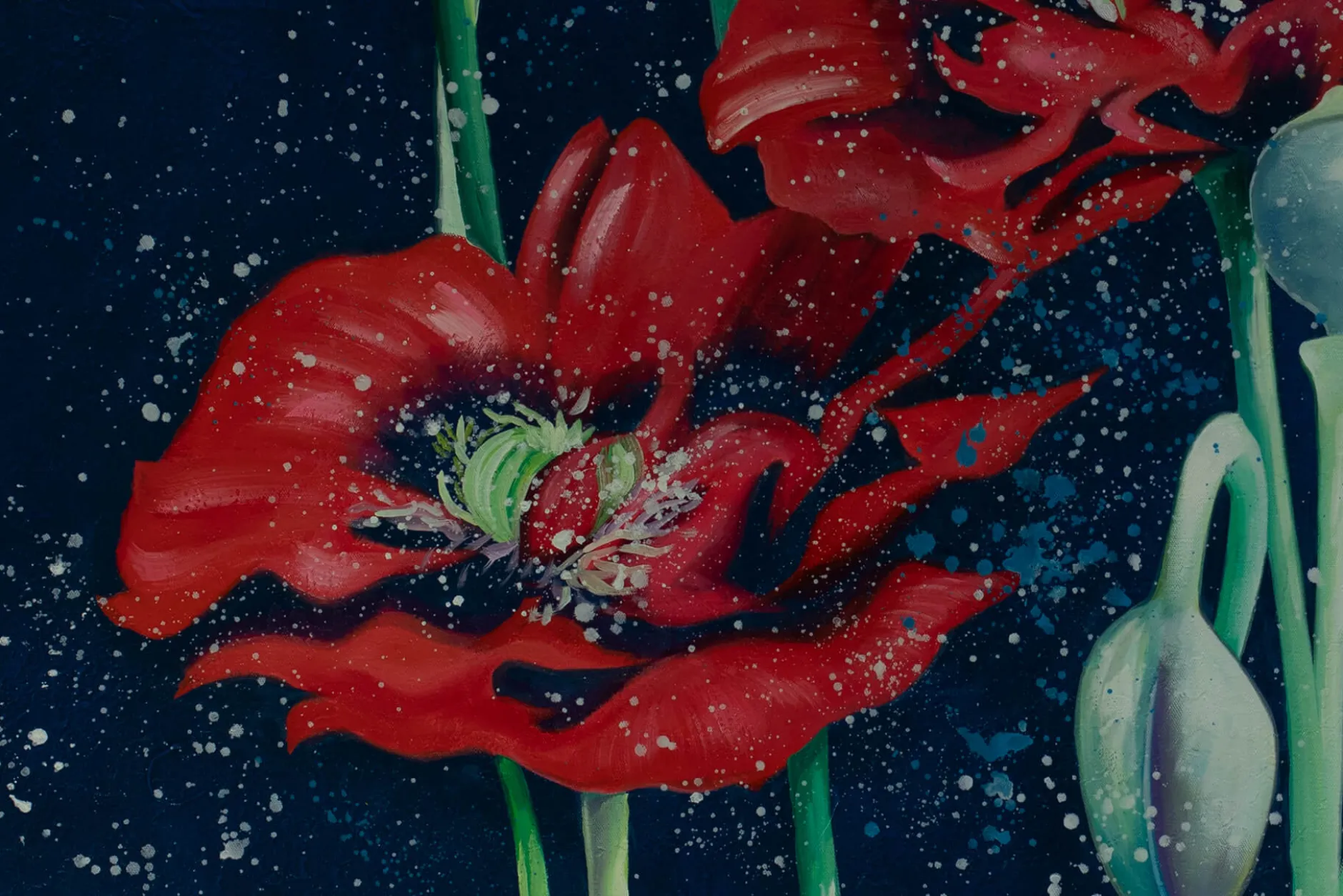 XXL Öl Gemälde 'Pristine Poppies' | Handgemaltes Unikat