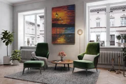 XXL Öl Gemälde 'Promenade Glow' | Handgemaltes Unikat