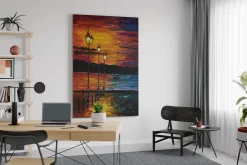 XXL Öl Gemälde 'Promenade Glow' | Handgemaltes Unikat