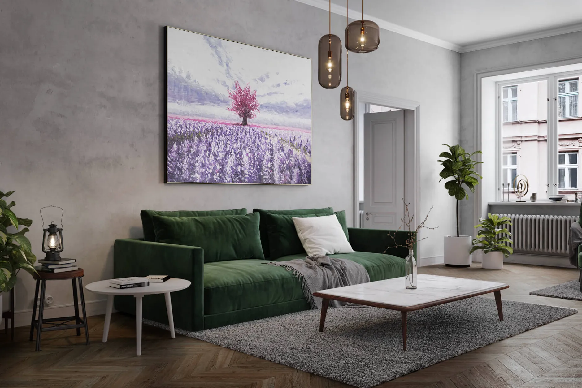 XXL Öl Gemälde 'Purple Explosion' | Handgemaltes Unikat